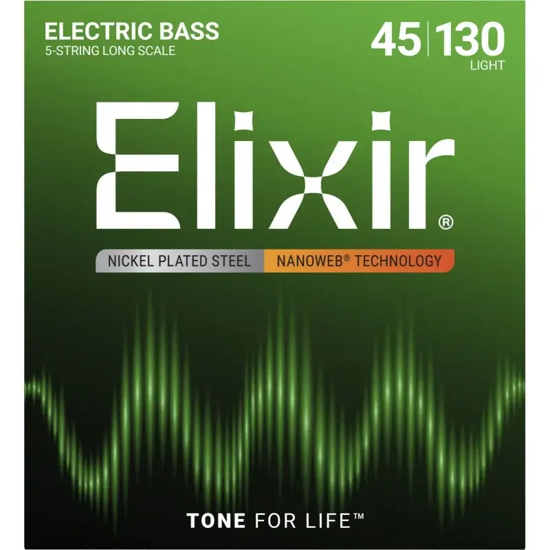 Elixir 14202 Nanoweb 5-String Light Retour Gratuit