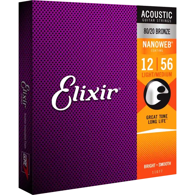 Elixir Nanoweb Light-Medium Acoustic Top Vente
