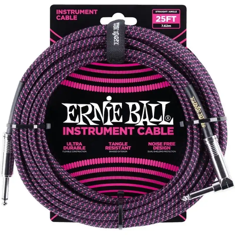 Ernie Ball Braided 25‘ Black & Purple Must-Have