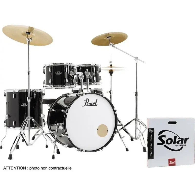 Jusqu'à Épuisement Des Stocks Pearl Roadshow Rock 22" +B50 Jet Black
