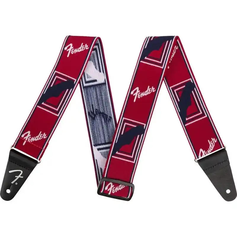 Fender WeighLess Monogram Strap Red Marque
