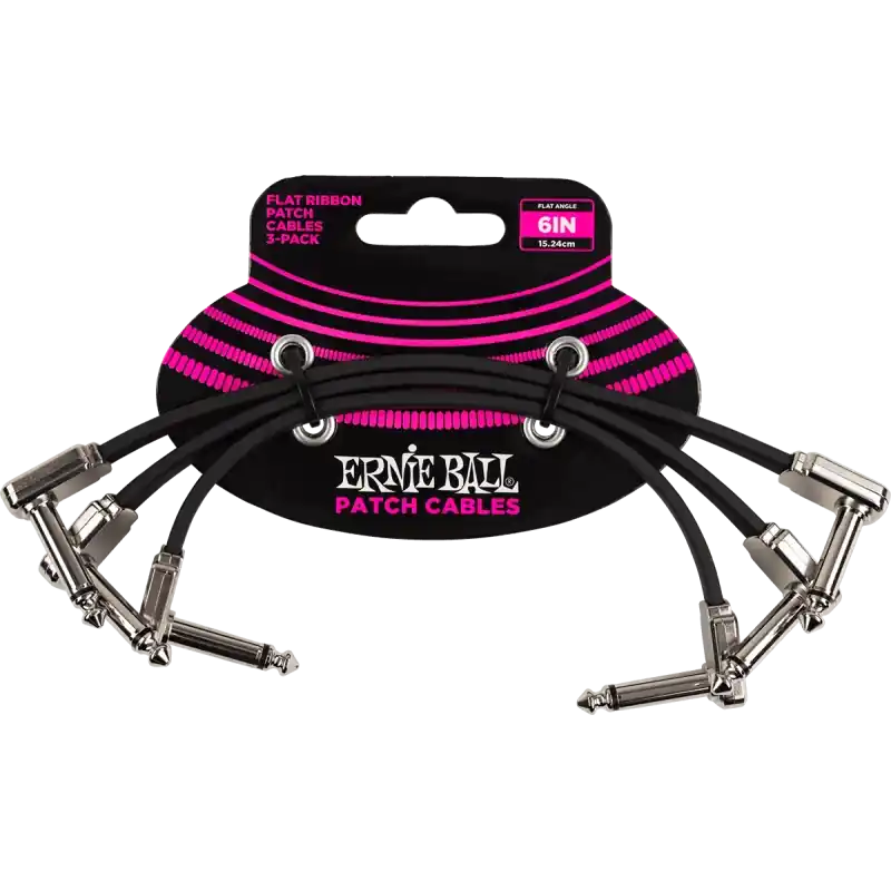 Ernie Ball Flat Ribbon Patch Cables 3-Pack Prix Bas