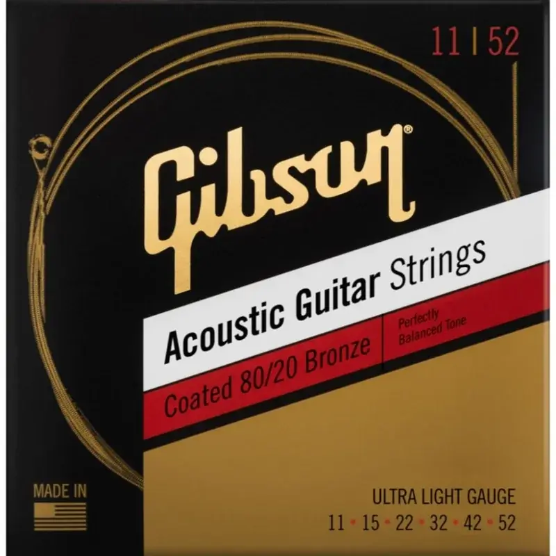 Gibson Coated 80/20 Bronze Acoustic Ultra-Light Retour Gratuit