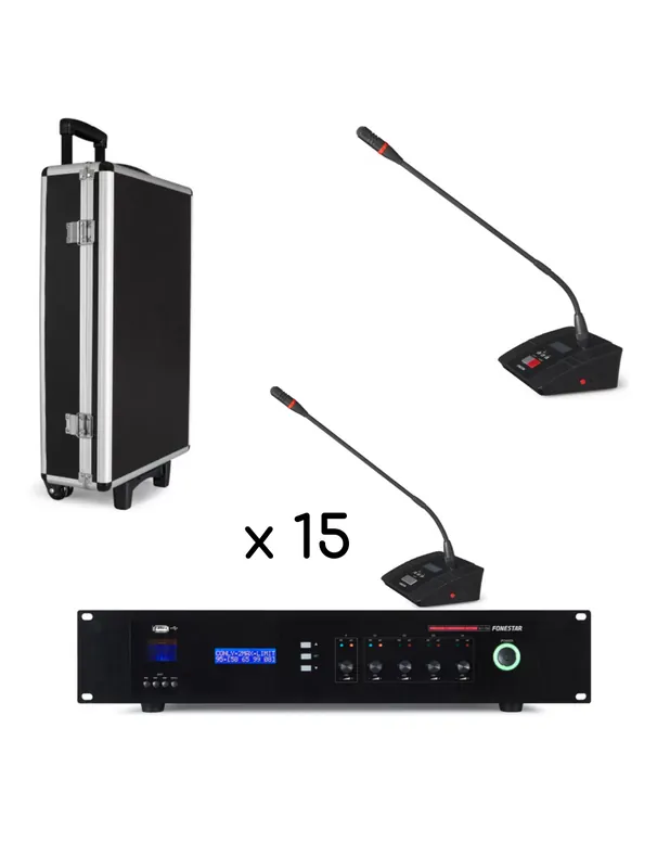 Fonestar - Pack système audioconférence UHF 16 postes Haute Qualité