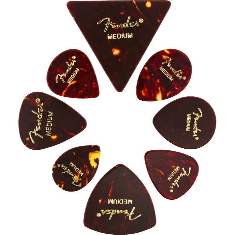 Populaire Fender Classic Celluloid Picks Shape Medley 8 Pack