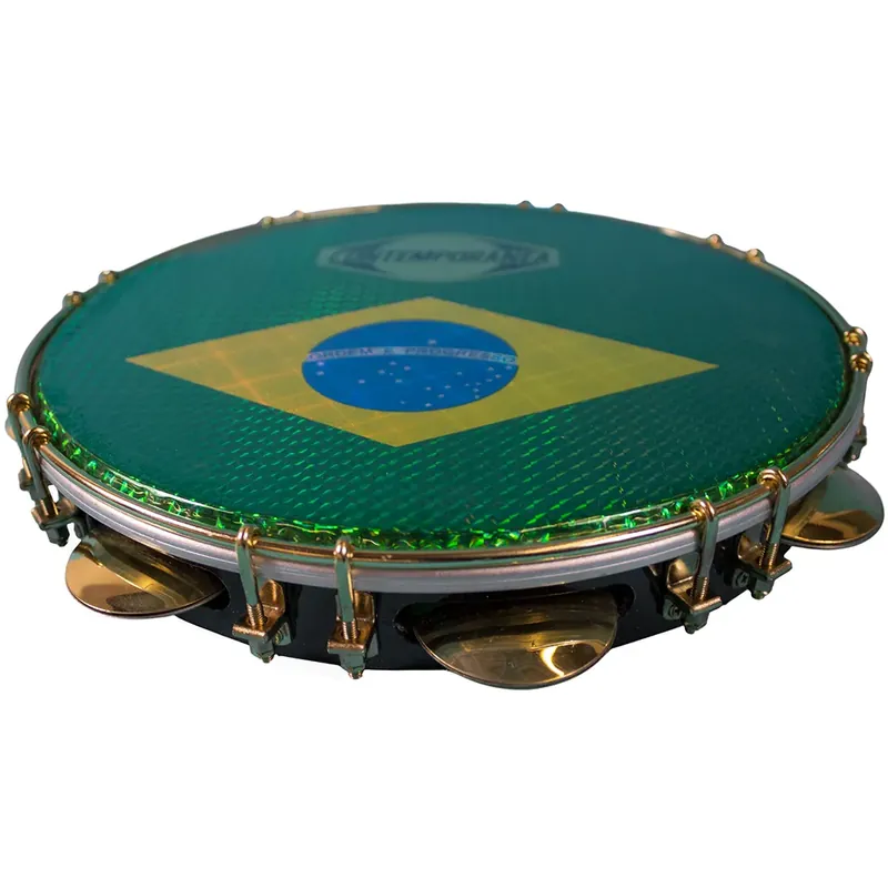 Pandeiro Contemporanea 11" Black - Drapeau Bresil Satisfait Ou Remboursé