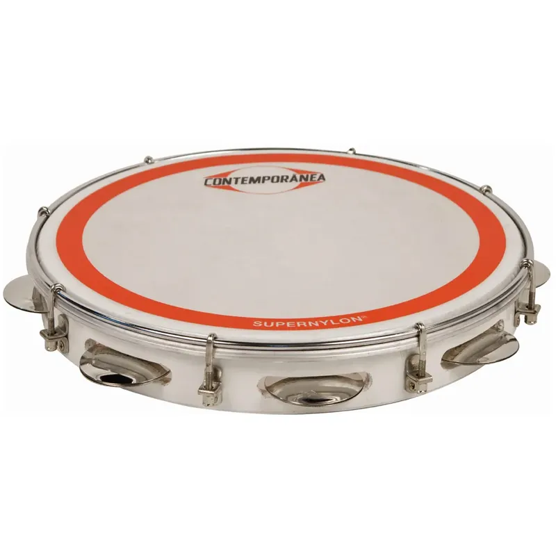 Pandeiro Contemporanea 11" White - Peau Super Nylon Top Vente