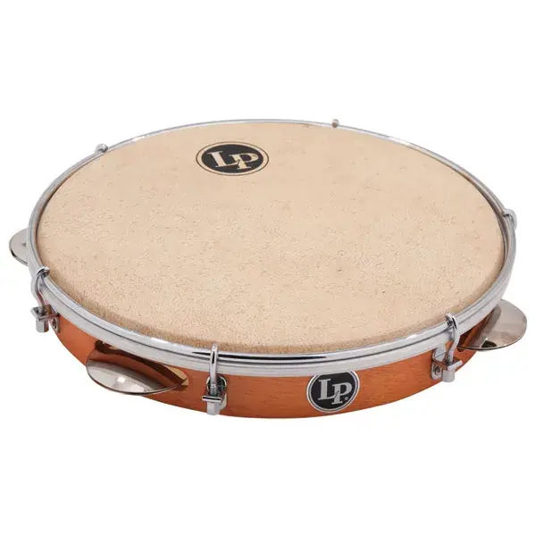 Nouvel Arrivage LATIN PERCUSSION LP3010N Pandeiro 10" Wood Peau Naturel + Housse