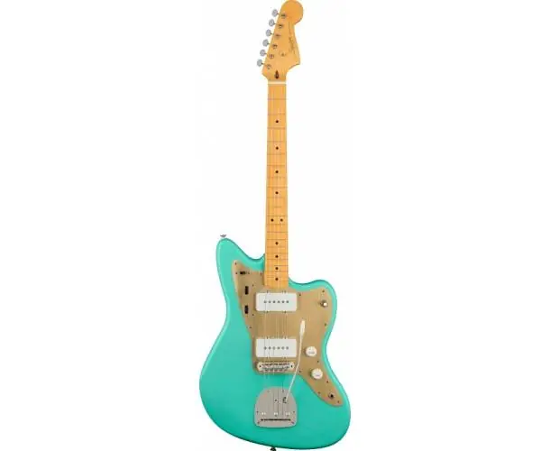 Offre Spéciale 40TH ANNIVERSARY JAZZMASTER VINTAGE EDITION MAPLE FINGERBOARD GOLD ANODIZED PICKGUARD SATIN SEAFOAM GREEN