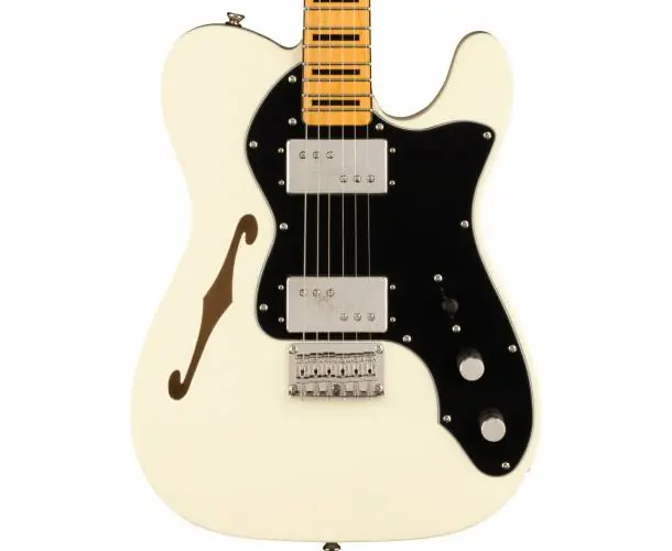 Commander Maintenant FSR CLASSIC VIBE 70S TELECASTER THINLINE MAPLE FINGERBOARD WITH BLOCKS AND BINDING BLACK PICKGUARD OLYMPIC WHITE
