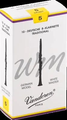 Offre Spéciale Vandoren CR165T - White Master Traditional force 5 - anches clarinette Sib Allemande - boite de 10