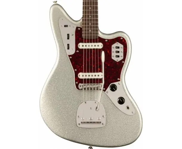 Authentique FSR CLASSIC VIBE 60S JAGUAR LAUREL FINGERBOARD TORTOISESHELL PICKGUARD MATCHING HEADSTOCK SILVER SPARKLE