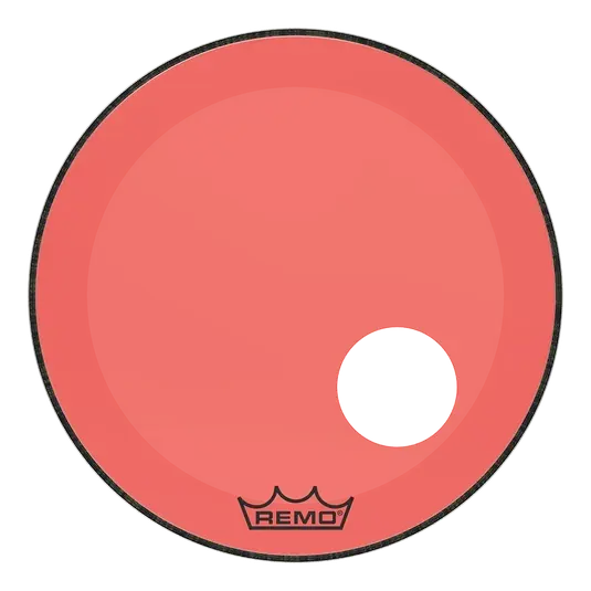 Prix Réduit REMO Colortone 20" Powerstroke 3 Bass Red W/Hole