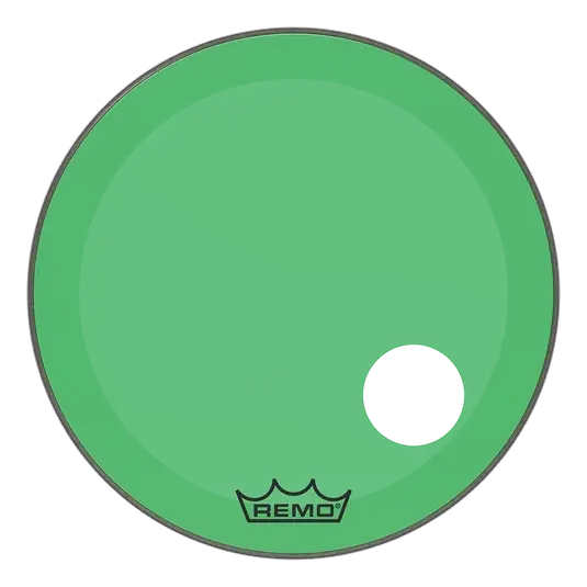 Vente Directe REMO Colortone 22" Powerstroke 3 Bass Green W/Hole