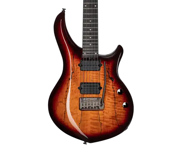 Haute Qualité GUITARE ELECTRIQUE MAJ200 DIMARZIO SPALTED MAPLE BLOOD ORANGE BURST