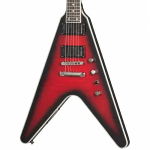 DAVE MUSTAINE PROPHECY FLYING V FIGURED AGED DARK RED BURST Prix Promo
