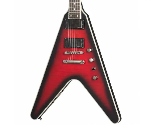DAVE MUSTAINE PROPHECY FLYING V FIGURED AGED DARK RED BURST Prix Promo