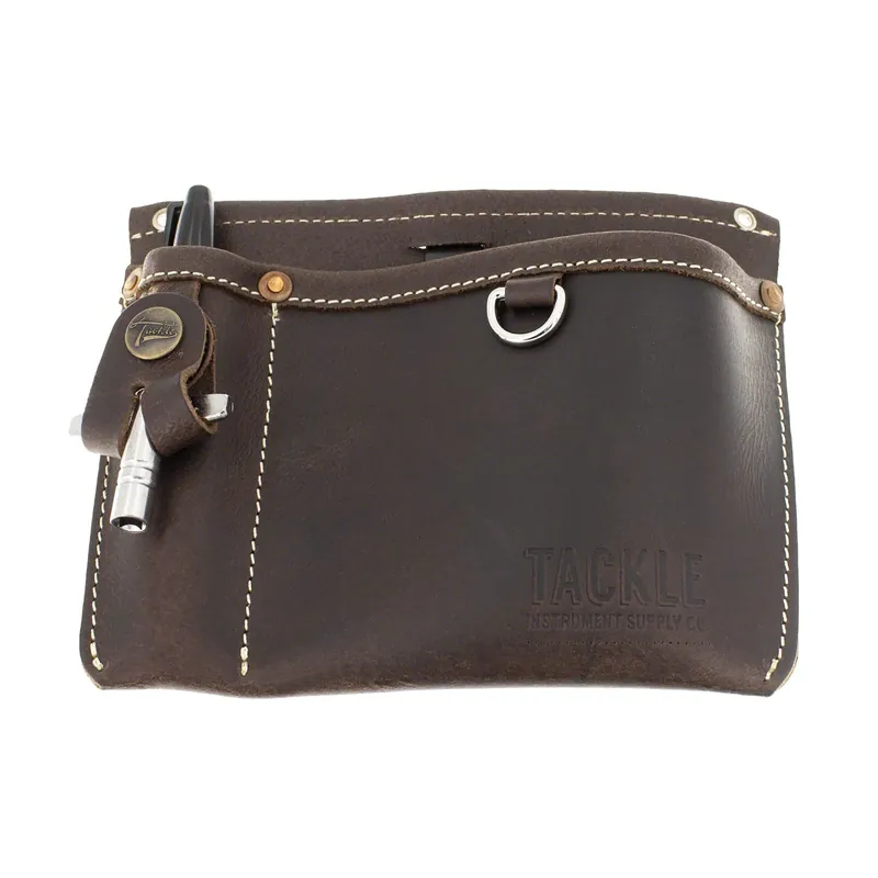 Certifié Pochette Tackle Instrument Rangement - En Cuir - Brown