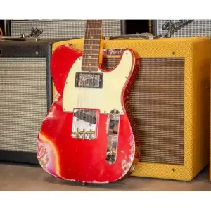 CUSTOM SHOP - S23 LTD 60S HS TELE HREL - AGED CANDY APPLE RED OVER PINK PAISLEY Meilleure Vente