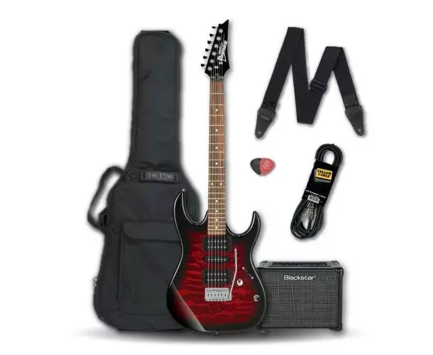 Satisfait Ou Remboursé PACK GUITARE IBANEZ GRX70QATRB ROUGE BY HURRICANE MUSIC