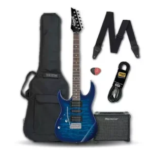 Nouvelle Collection PACK GUITARE GAUCHER IBANEZ BLEU- GRX70QALTBB BY HURRICANE MUSIC