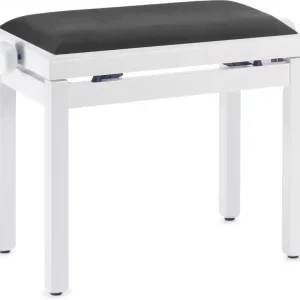 DISCONTINUE Stagg PB39WHM-VBK - Banquette de Piano Blanc assise noir Livraison Express