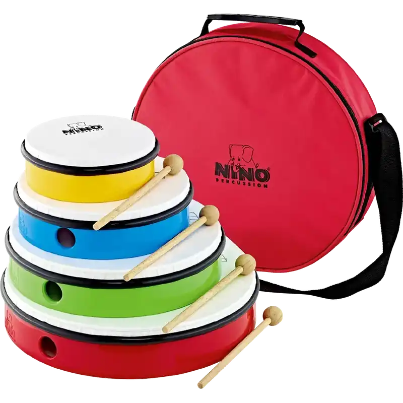 Set Tambourins Nino 06"/08"/12"/12" - 4Pcs + Housse Commander Vite