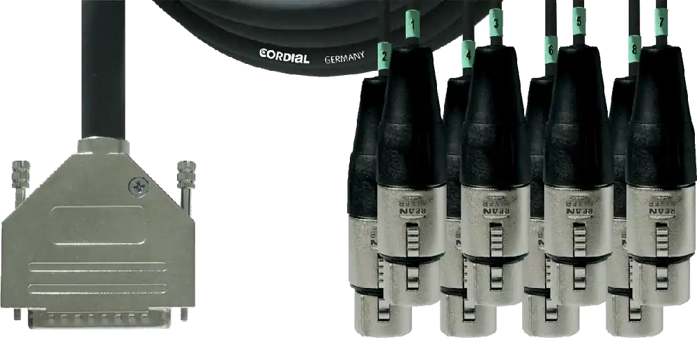 Expédition Rapide DISCONTINUE Cordial CFD5DFT - câble interface numérique d-sub/8x xlr femelles 5m