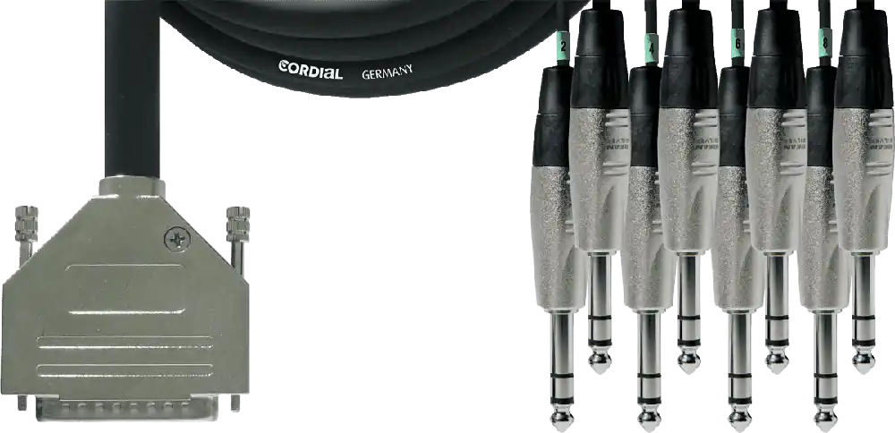 Cordial CFD5DVT - câble interface numérique d-sub/8x jack stéréo 5m Affaire À Saisir