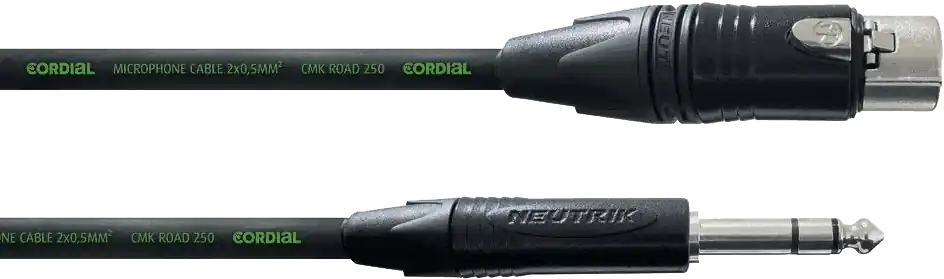Soldes DISCONTINUE Cordial CRM2.5FV - câble audio encore neutrik xlr f./j stéréo 2.5m