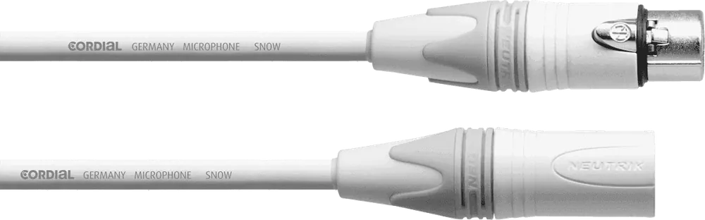 Cordial CXM5FM-SNOW - câble micro neutrik xlr m./xlr f. 5m blanc Quantité Limitée