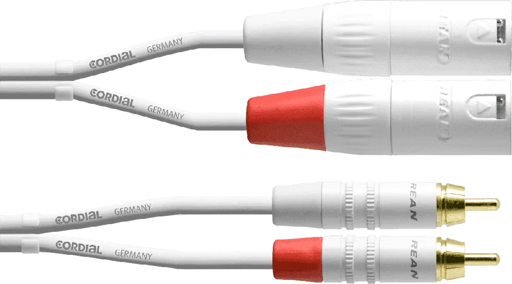 Cordial CFU3MC-SNOW - câble double 2 xlr m./2 rca 3m blanc Expédié Aujourd'hui