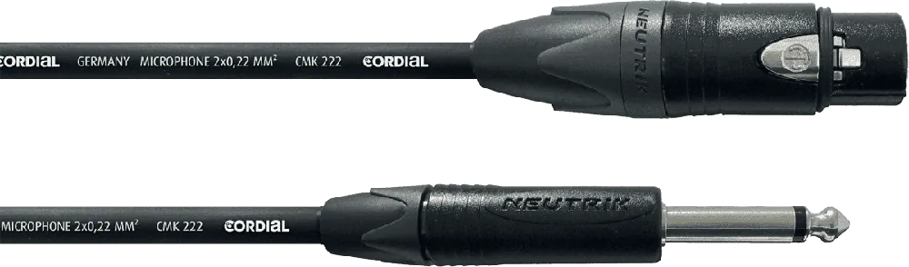 Cordial CPM5FP - câble mic neutrik xlr f./jack m. mono 5 m Commande En Gros