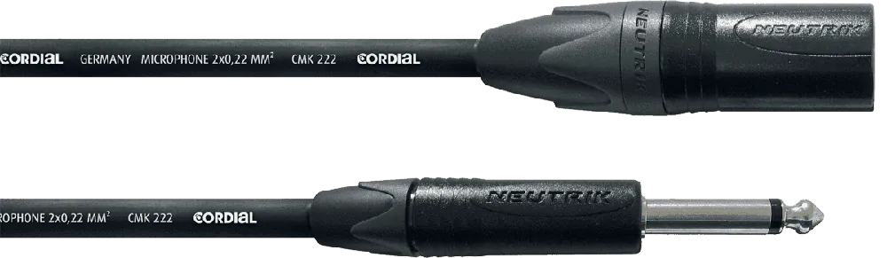 Cordial CPM5MP - câble mic neutrik xlr m./jack m. mono 5 m Expédié Aujourd'hui