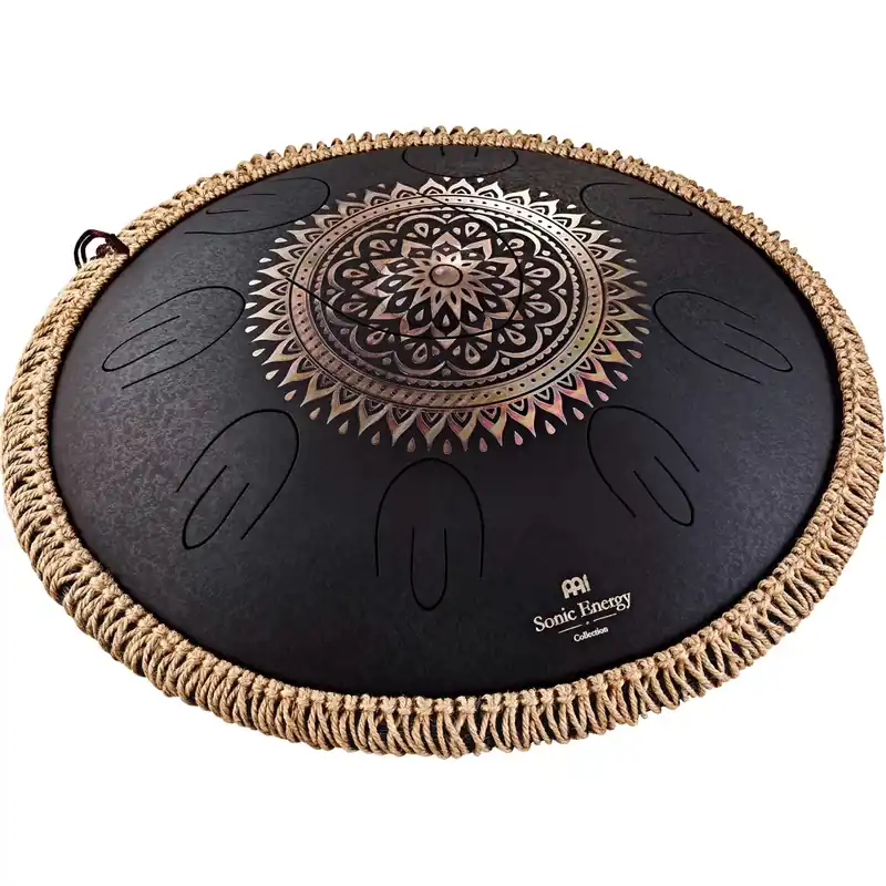 Offre Spéciale MEINL SONIC ENERGY Tongue Drum Octave Steel - Black Floral - D Kurd