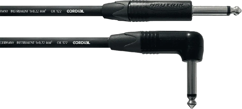 Seulement Aujourd'hui Cordial CPI3PR - câble instru neutrik 6,35mm mono droit / coudé 3 m