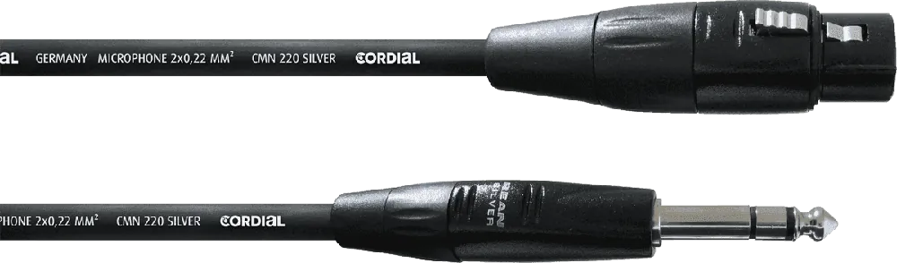 Offre Exclusive Cordial CIM3FV - câble audio rean xlr femelle/jack stéréo 3m noir