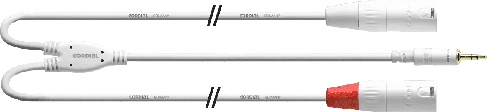DISCONTINUE Cordial CFY3WMM-SNOW - câble y rean 3.5mm stéréo/2x xlr m 3m blanc Nouvelle Collection