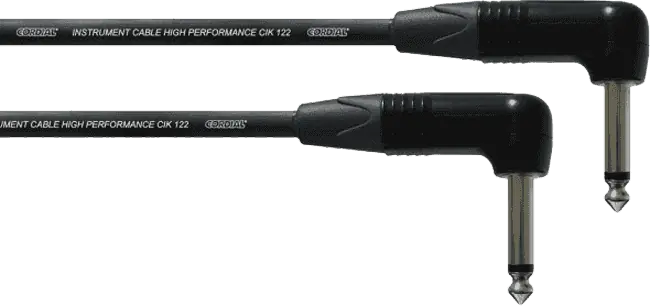 Remise DISCONTINUE Cordial CPI0.3RR - câble instru neutrik jack/jack mono coudés - 0,30m