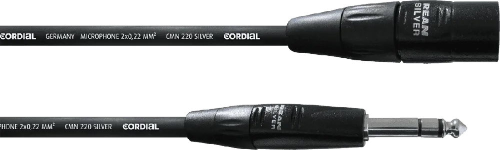 Offre Spéciale Cordial CIM1.5MV - câble audio rean xlr mâle/jack stéréo 1.5m noir