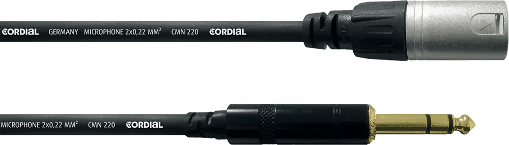 Cordial CFM6MV - câble audio sym rean xlr m/jack mâle stéréo 6m Usine Directe