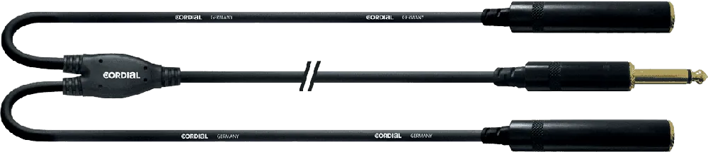 Cordial CFY0.3PGG - câble bretelle rean j. mono m/2 jacks mono f. 0,3m Commander Vite