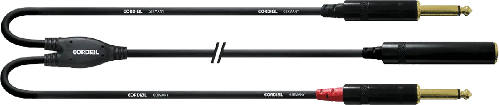 Cordial CFY0.3KPP - jack stéréo fem/2 jacks mono mâle - 0.3m Soldes