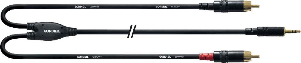 Cordial CFY3WCC - câble bretelle rean 3,5mm stéréo/2x rca 3m Haute Qualité