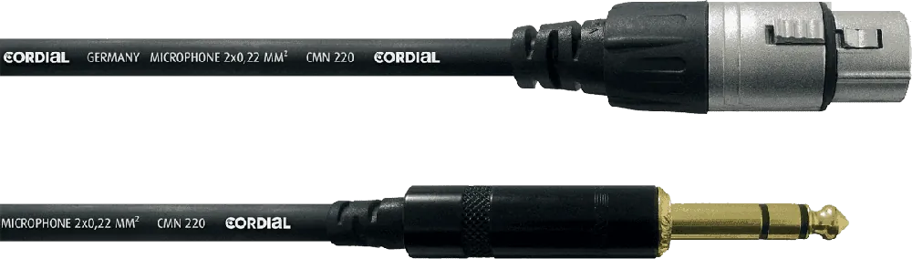 Nouvelle Collection Cordial CFM3FV - câble audio sym rean xlr f/jack mâle stéréo 3m