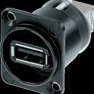 Offre Limitée DISCONTINUE Neutrik NAUSB-W-B - trav. pan. USB A-B étanche noir