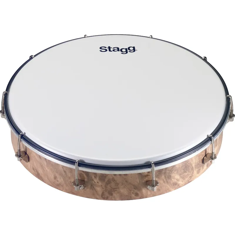Tambourin Stagg 12" Accordable - Peau Plastique - Bois Promotion