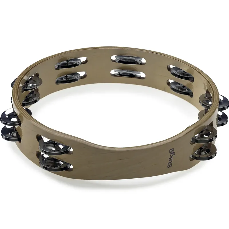 Tambourin Stagg 10" - Bouleau - 2 Rangs Produit De Marque