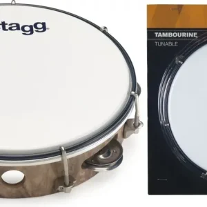 Achetez Aujourd'hui Tambourin Stagg 08" Accordable - Peau Plastique - 1 Rang - Bois