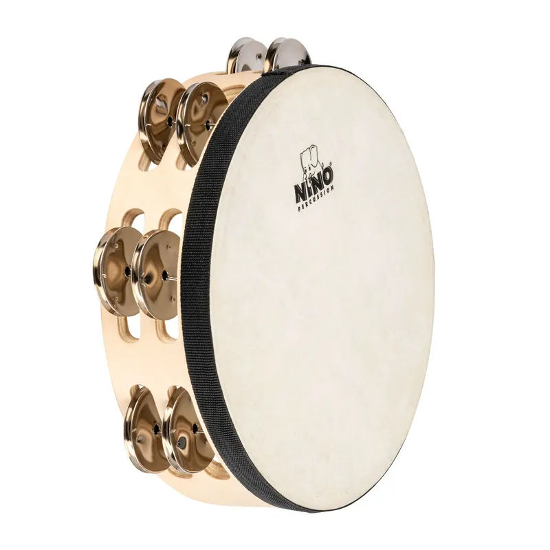 Tambourin Nino 08" - 2 Rangs - Peau - Natural Meilleur Prix